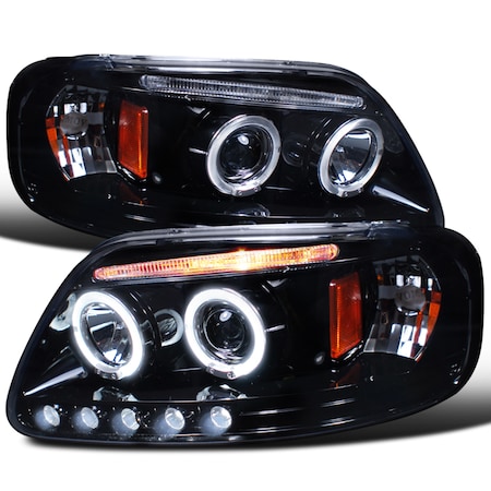 Spec-D Tuning 97-03 Ford F150 Halo Projector Headlight 2LHP-F15097G-TM
